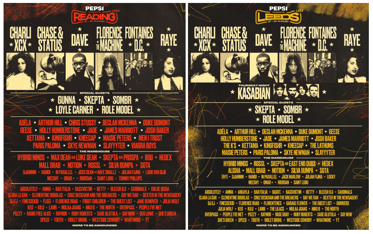 READING AND LEEDS announces 60+ new names for 2026 edition & new dance stage, THE WAREHOUSE