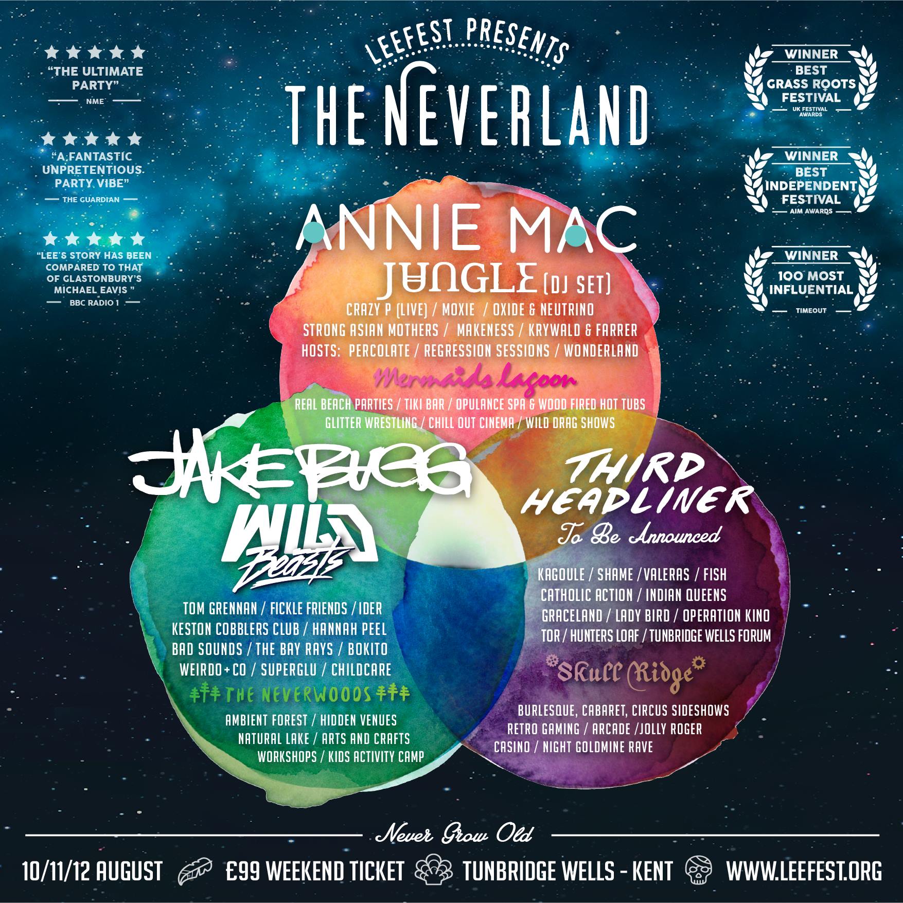 Leefest presents The Neverland 2017 announce Jake Bugg And Annie Mac