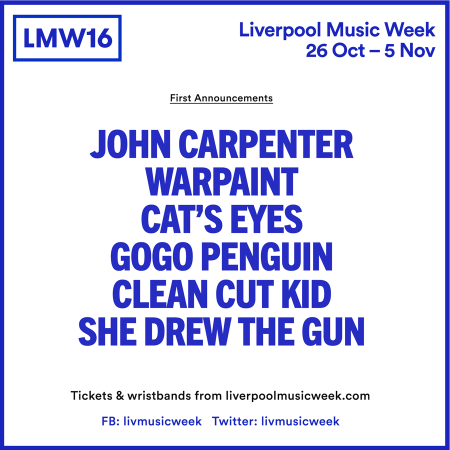 Liverpool Music Week 2016 Announce First Wave of Artists