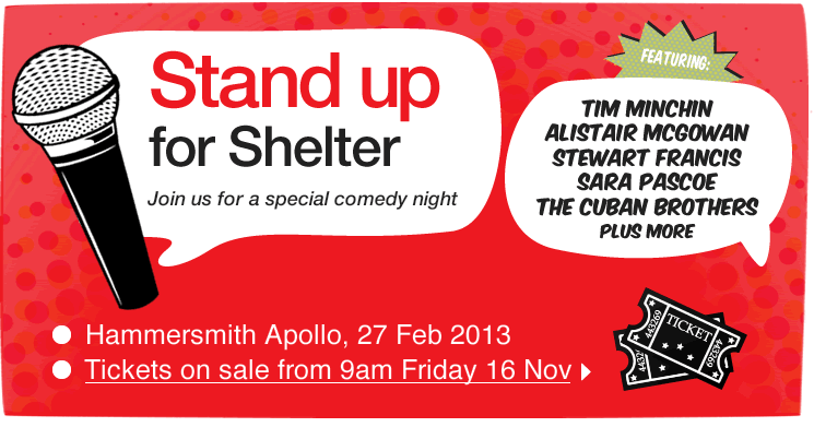 Comedy And Music Stars Stand Up For Shelter