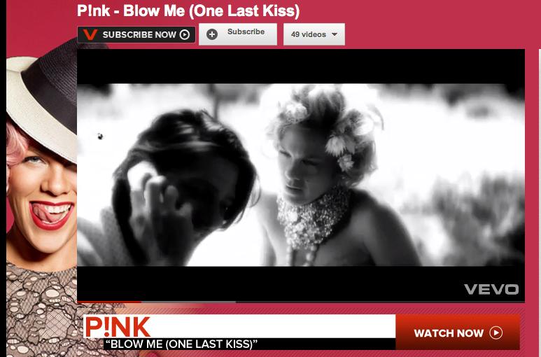 VIDEO: P!nk - Blow Me (One Last Kiss)