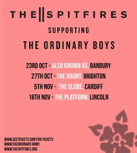 The Spitfires Announce The Ordinary Boys Support Tour